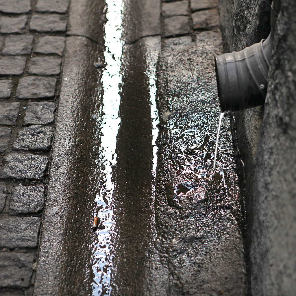 Street gutter in Gamla stan (Old Town), Stockholm