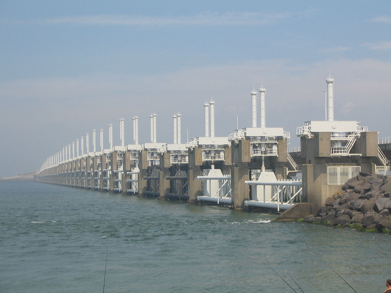 One of the three movable barrier sections of the Oosterscheldekering