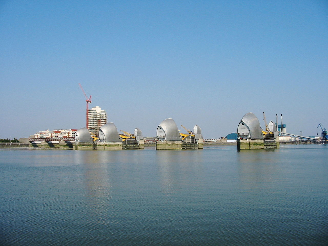 Far view of the River Thames Flood Barrier