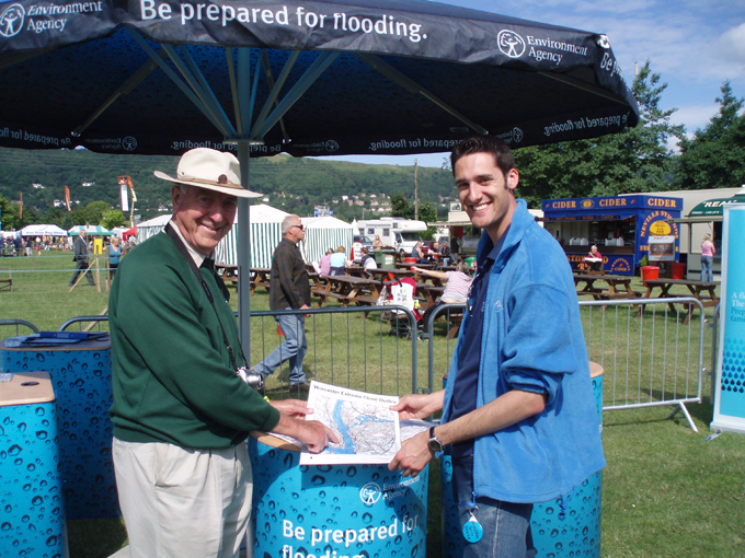 The Environment Agency (UK) raising awareness of flood risk at the Three counties show.