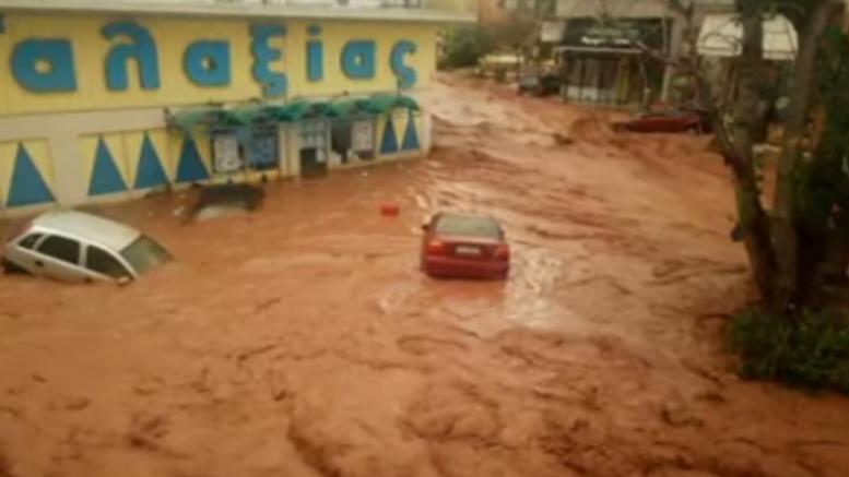 Πλημμύρα σε Νέα Πέραμο & Μάνδρα