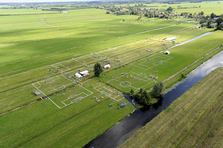 The Polder Cup a art project/football tournament that had pitches intersected with canals in the Netherlands